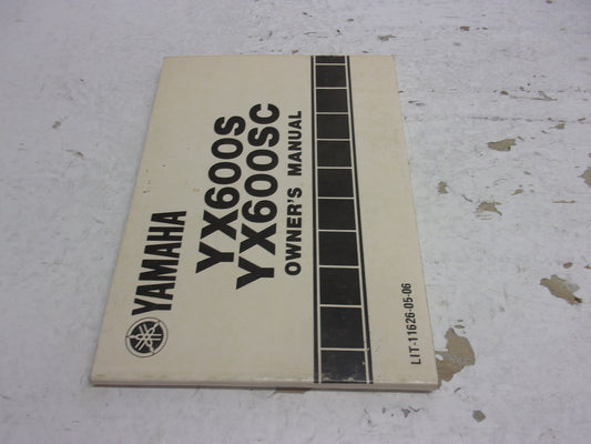 Yamaha Owners Manual 1986 YX600S YX600SC LIT-11626-05-06