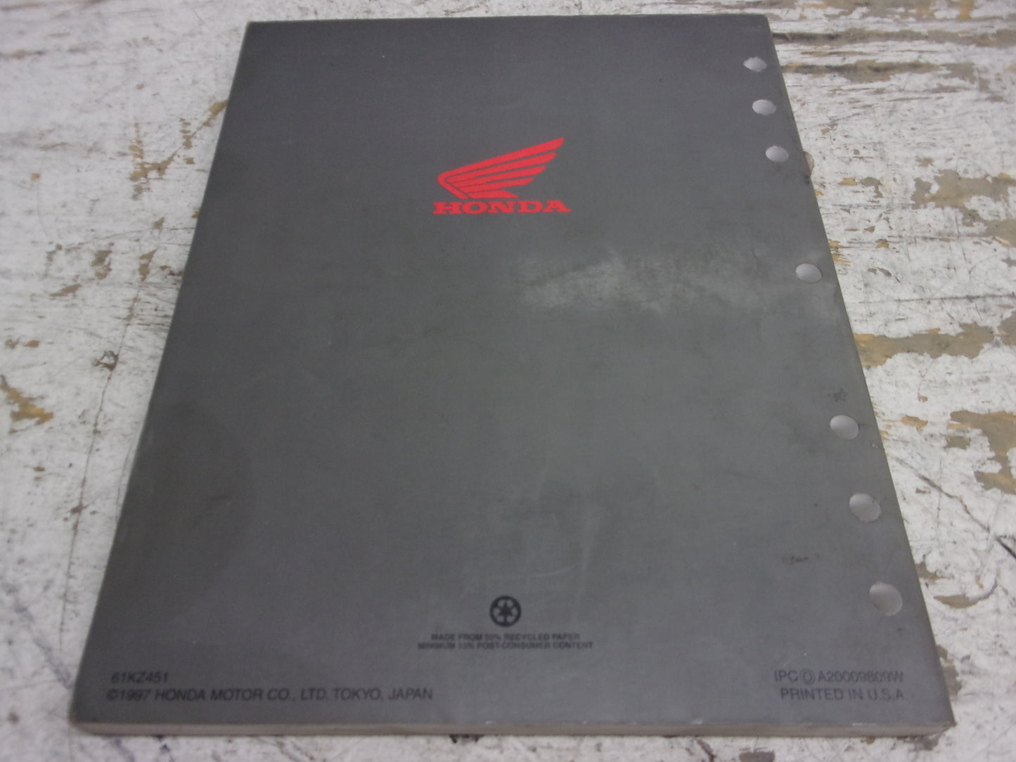 Honda Dirt Bike MX 1998-1999 CR125R OEM Service Manual Part# 61KZ451