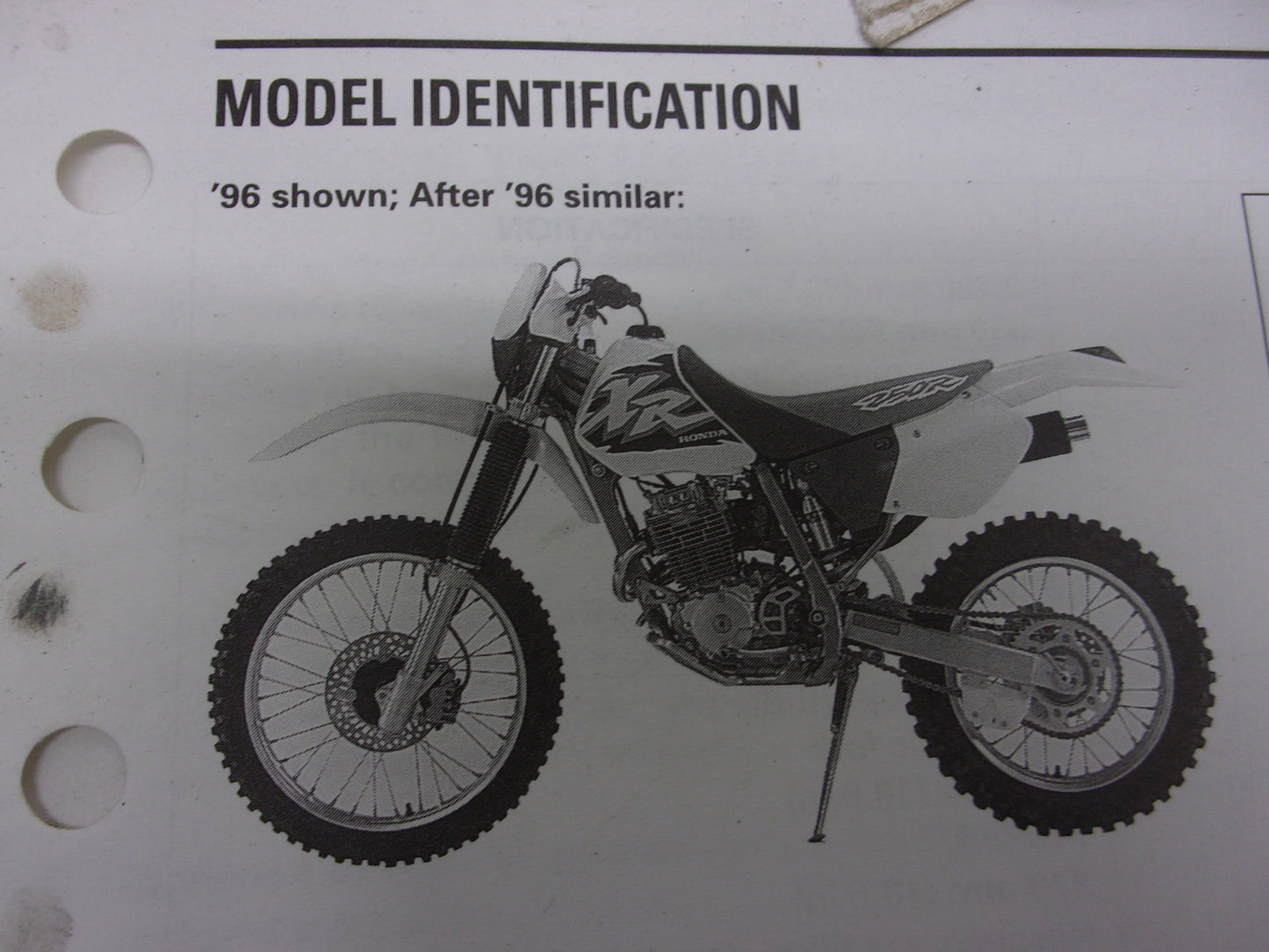 Honda Dirt Bike MX 1996-2003 XR250R OEM Service Manual Part# 61KCE06