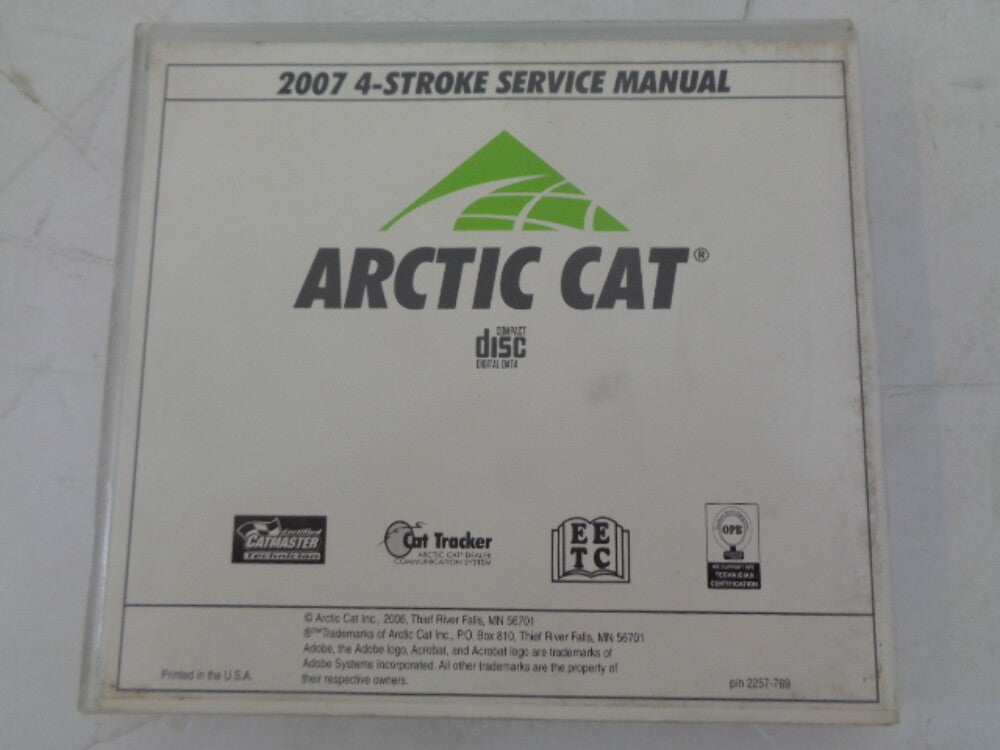 Arctic Cat 2007 4-Stroke Snowmobile Service Manual CD Disc Part# 2257-769