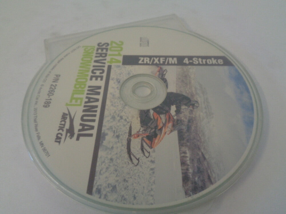 Arctic Cat Snowmobile 2014 ZR/XF/M 4-Stroke Service Manual CD Disc # 2260-189