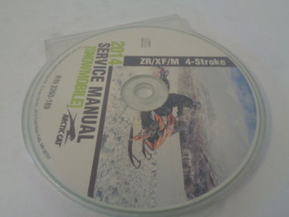 Arctic Cat Snowmobile 2014 ZR/XF/M 4-Stroke Service Manual CD Disc # 2260-189