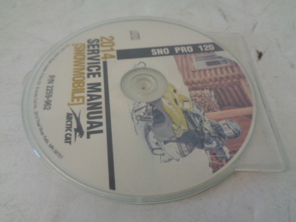 Arctic Cat Snowmobile 2014 Snow Pro 120 Service Manual CD Disc Part# 2259-962