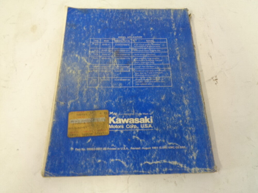 Kawasaki Jet Ski 1977-1981 JS440 OEM Service Manual Assembly # 99963-0001-05
