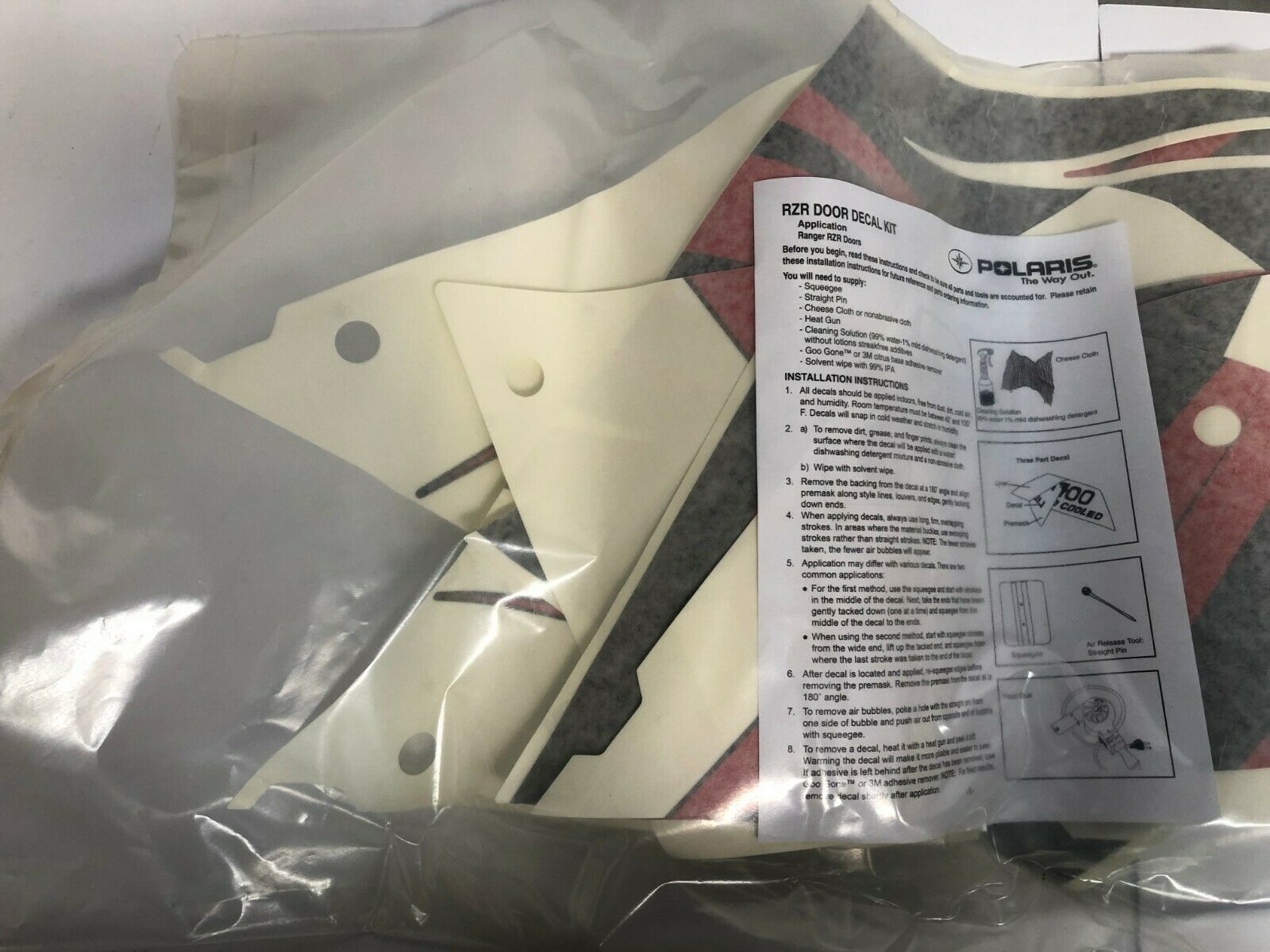 Polaris 2011-12 RZR XP 800 Tribal Door Graphics Decal Kit Part# 2879044 OEM NEW