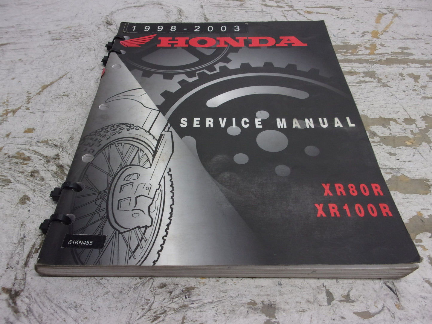 Honda Dirt Bike MX 1998-2003 XR80R XR100R OEM Service Manual Part# 61KN454