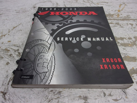 Honda Dirt Bike MX 1998-2003 XR80R XR100R OEM Service Manual Part# 61KN454