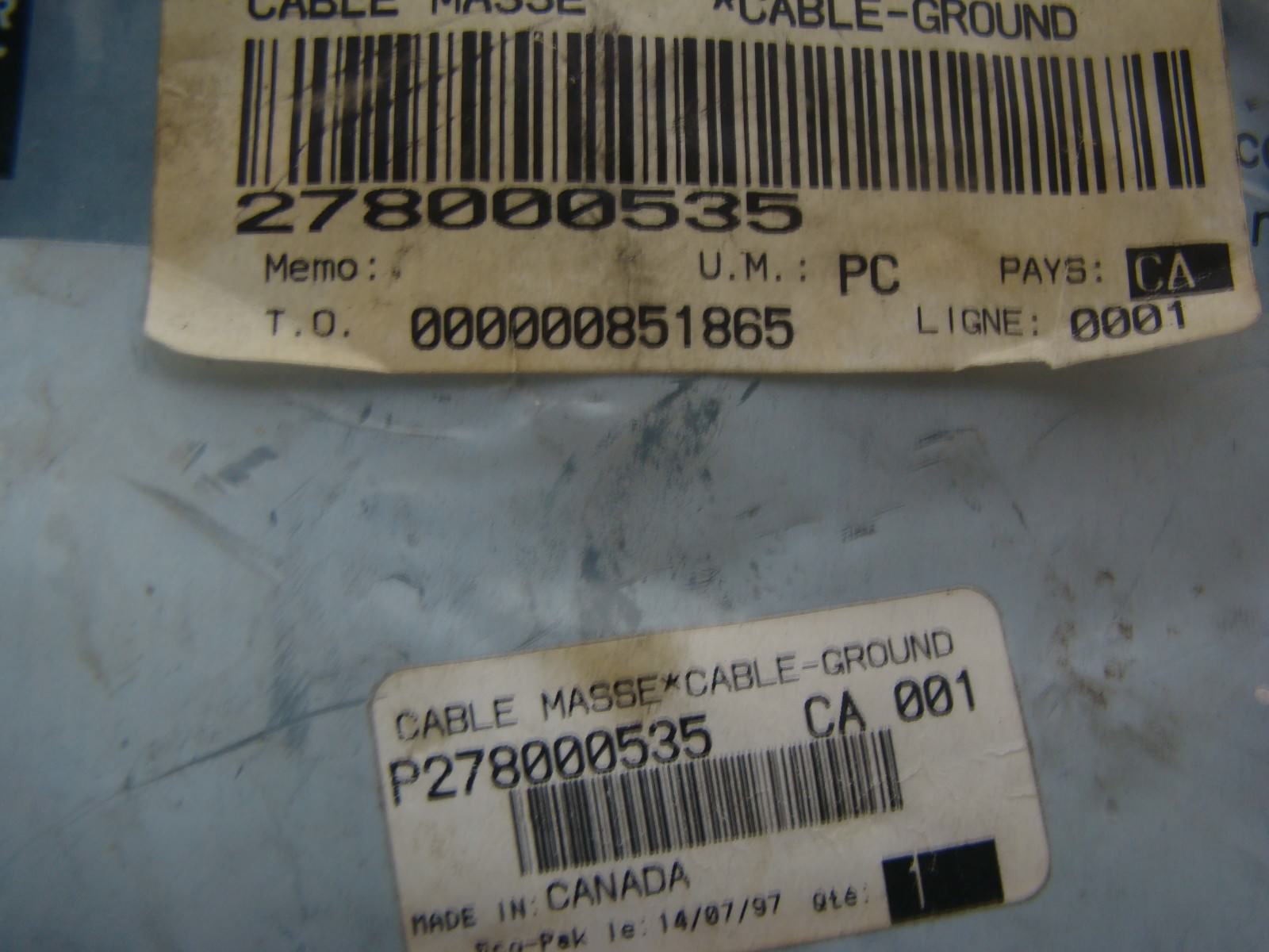 Sea-Doo BRP 1994-1996 Speedster OEM NOS Battery Ground Cable Part# 278000535