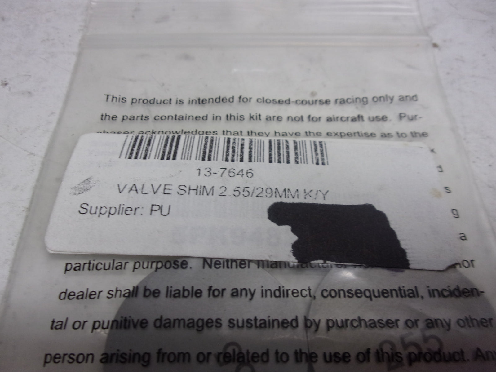 K&L Supply - 13-7646 - 29.00mm Valve Shim Refill, 2.55mm (5 Pack) Part# 13-7646