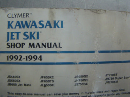 Clymer Kawasaki 92-94 440 550 650 750 OEM Shop Manual Part# 1SB-N-0-89287-644-1