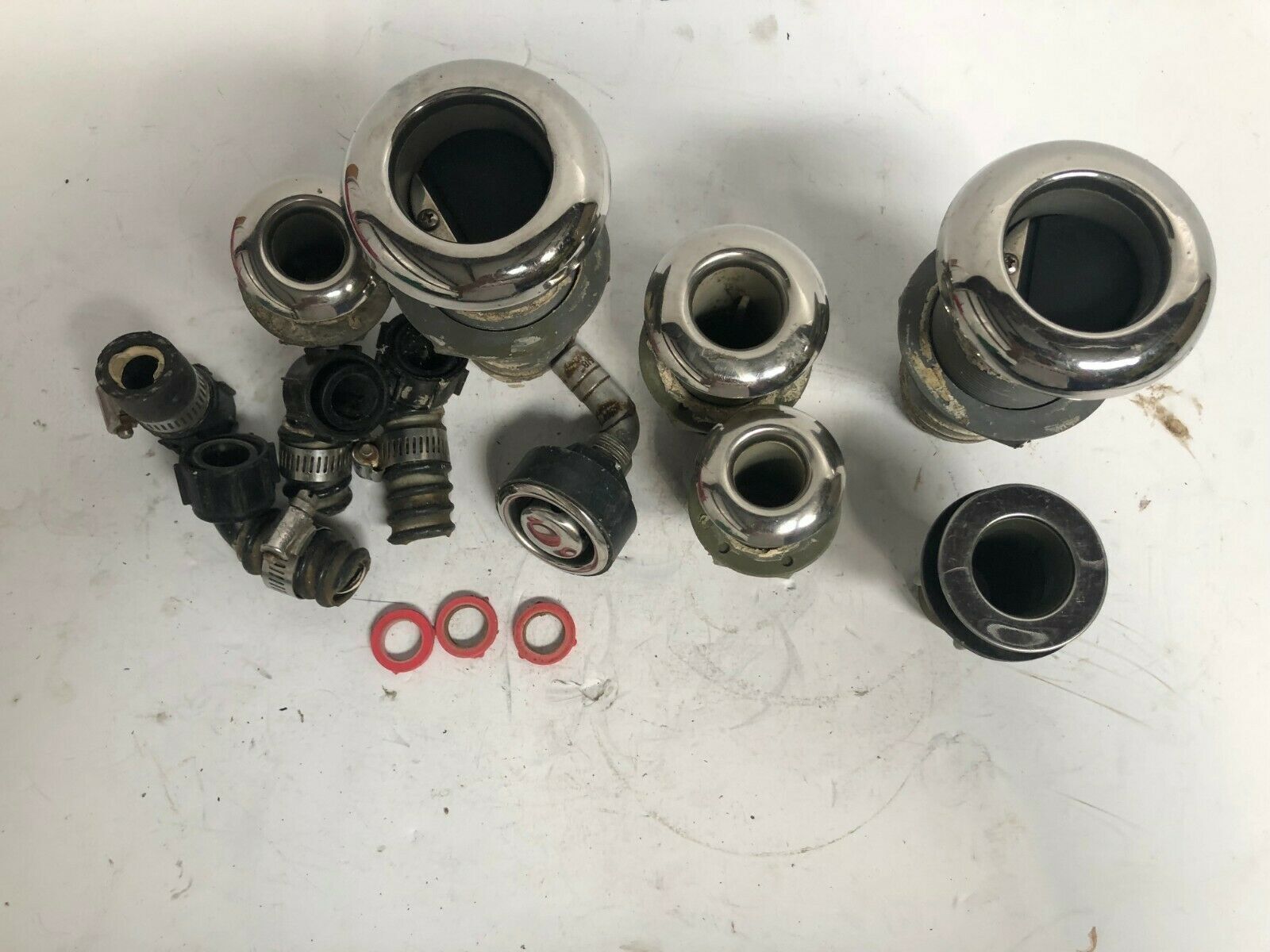 Bilge Fitting Set Plastic Chrome (11 Pieces)