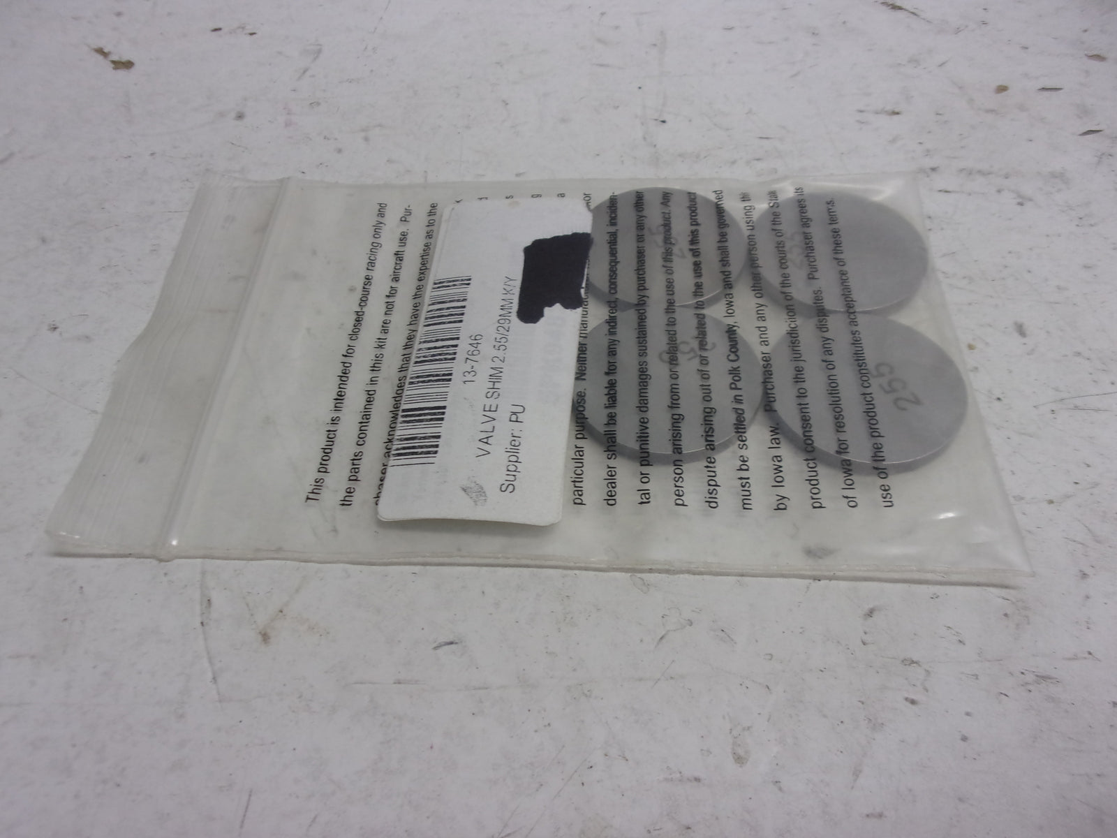K&L Supply - 13-7646 - 29.00mm Valve Shim Refill, 2.55mm (5 Pack) Part# 13-7646