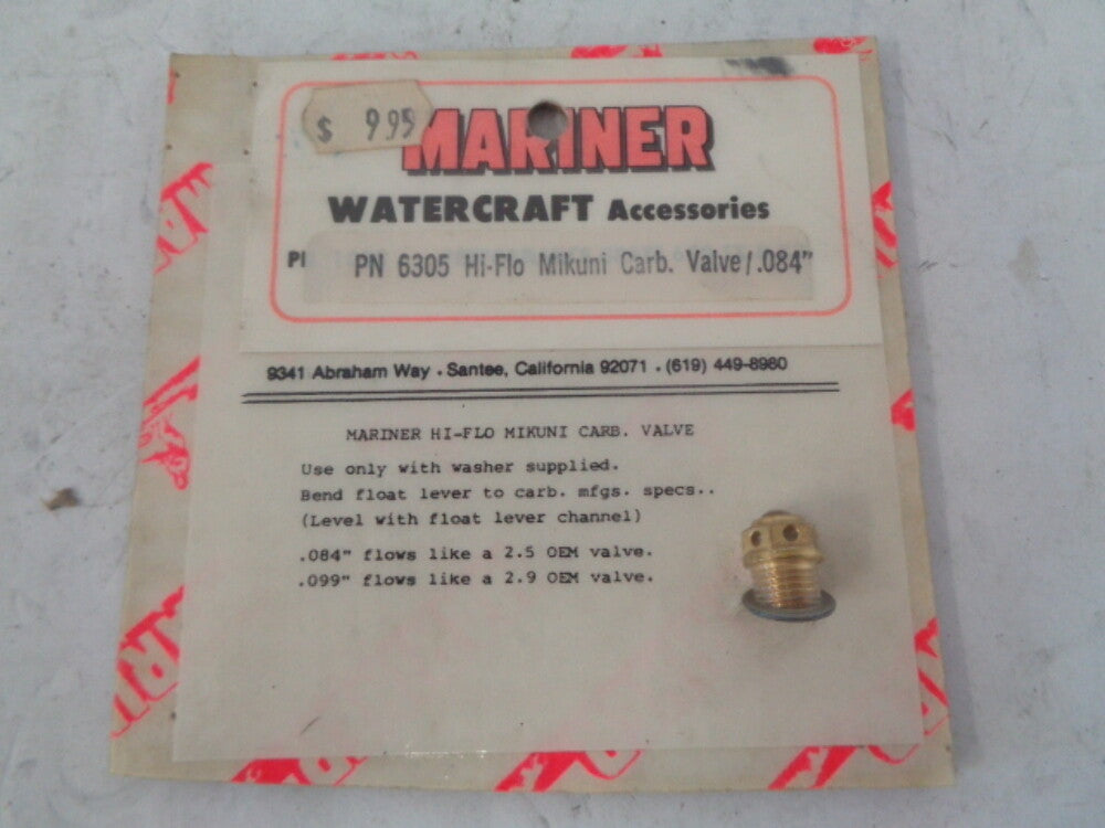 Kawasaki Stand Up Jet Ski NEW Mariner Hi Flo Mikuni Carburetor Valve # 6305