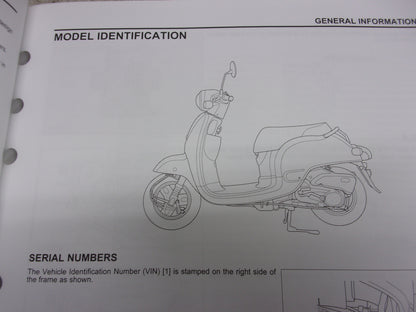Honda Scooter 2013-2015 NCH50 Metropolitan OEM Service Manual Part# 61GGL02