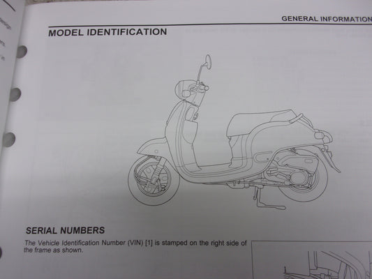 Honda Scooter 2013-2015 NCH50 Metropolitan OEM Service Manual Part# 61GGL02