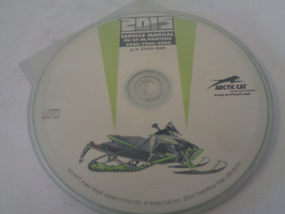 Arctic Cat Snowmobile 2015 ZR/XF/M/Pantera Service Manual CD Disc # 2260-469