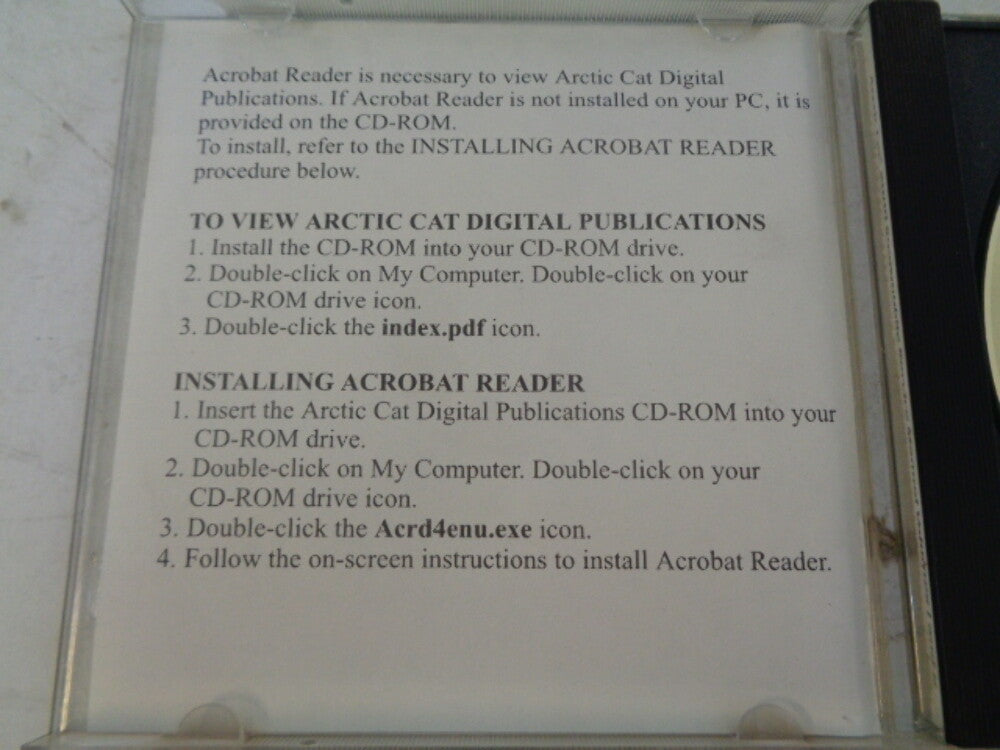 Arctic Cat 2000 Snowmobile Service Manual CD Disc Part# 2270-041