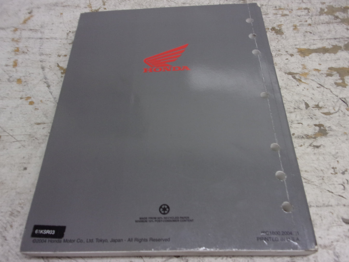 Honda Dirt Bike MX 2004-2007 CR125R OEM Service Manual Part# 61KSR03