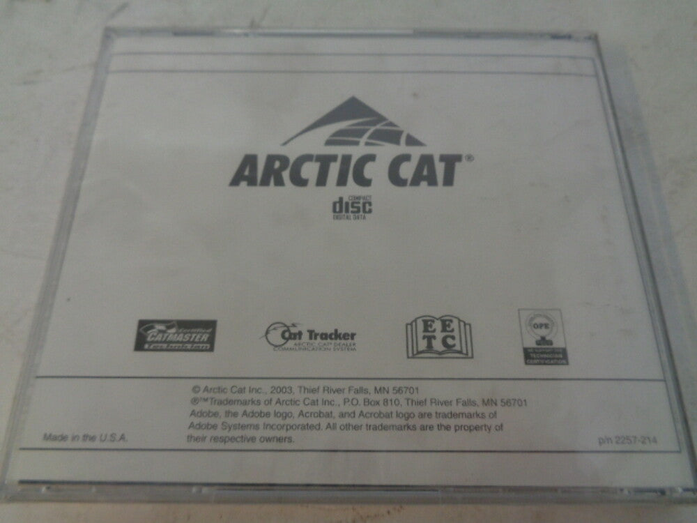 Arctic Cat 2004 4-Stroke Snowmobile Service Manual CD Disc Part# 2257-214