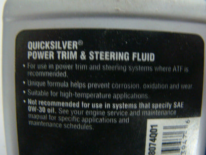 OEM Mercury Quicksilver Power Trim & Steering Fluid 8oz Bottle with Needle Top