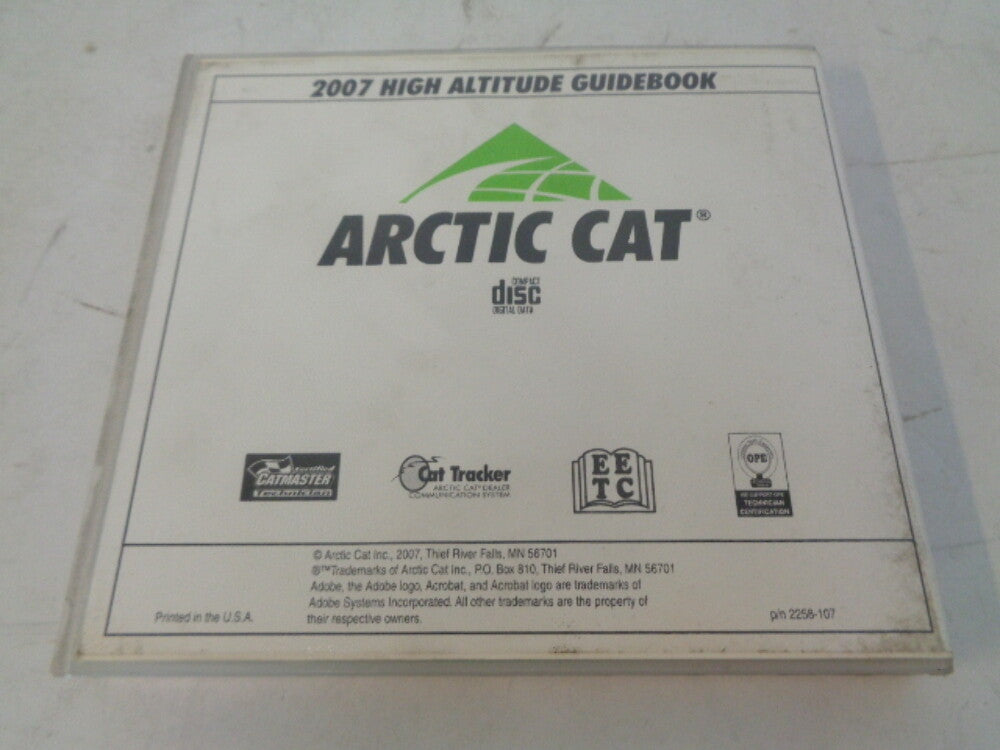 Arctic Cat 2007 Snowmobile High Altitude Guidebook CD / Disc # 2258-107