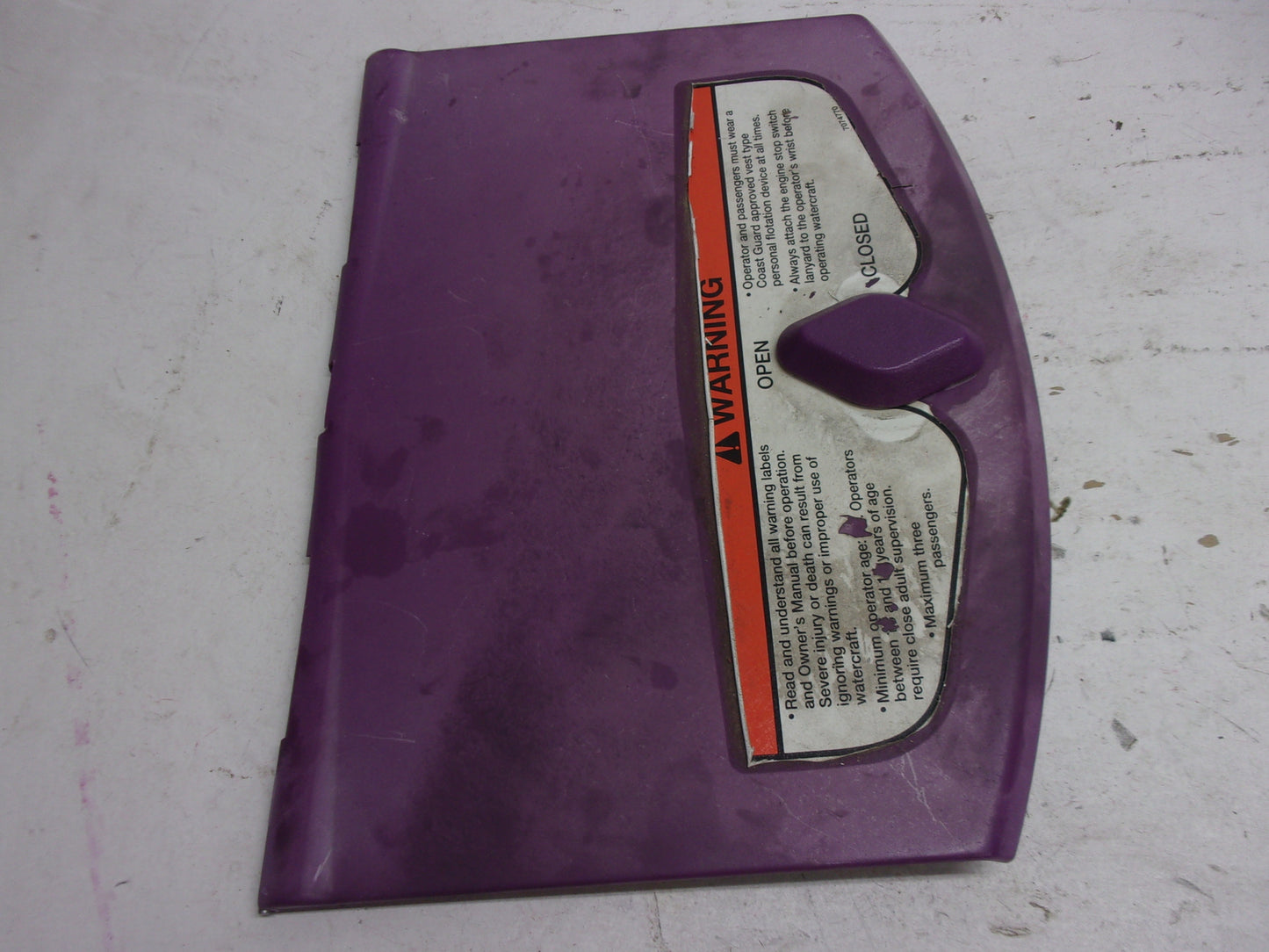 Polaris PWC Watercraft 1997 SLT 780 OEM Wild Grape Glove Box Lid # 5431602-237