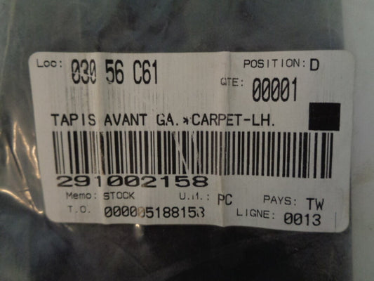 Sea Doo Bombardier 2005 GTI RFI LE NEW OEM Left & Right Front Carpet # 291002158