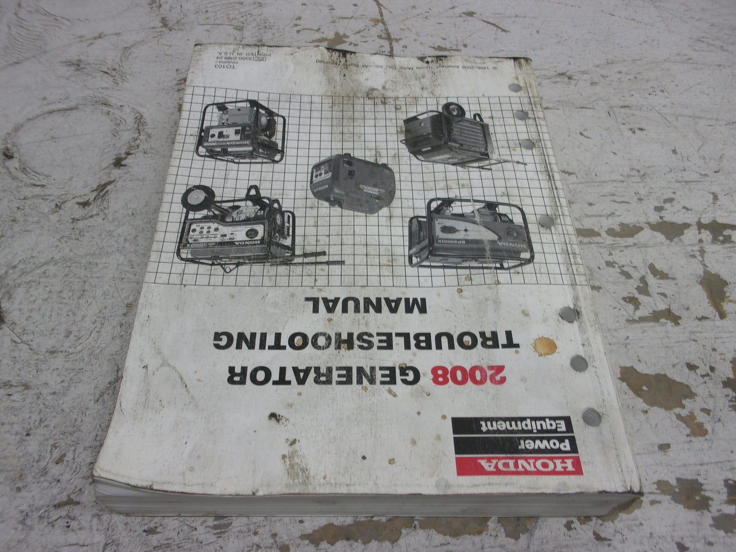 Honda Generator 2008 OEM Generator Troubleshooting Manual Part# TO103