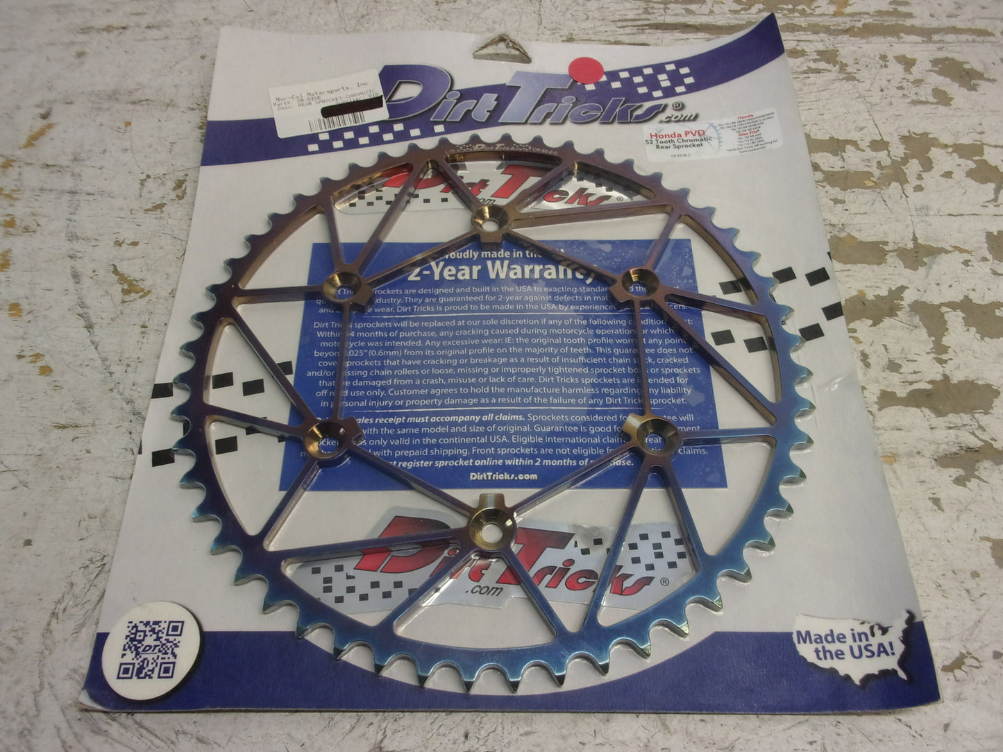 Honda Dirt Bike Dirt Tricks Zirconium Sprocket 52 Tooth Chromatic # CR-52-SE-C