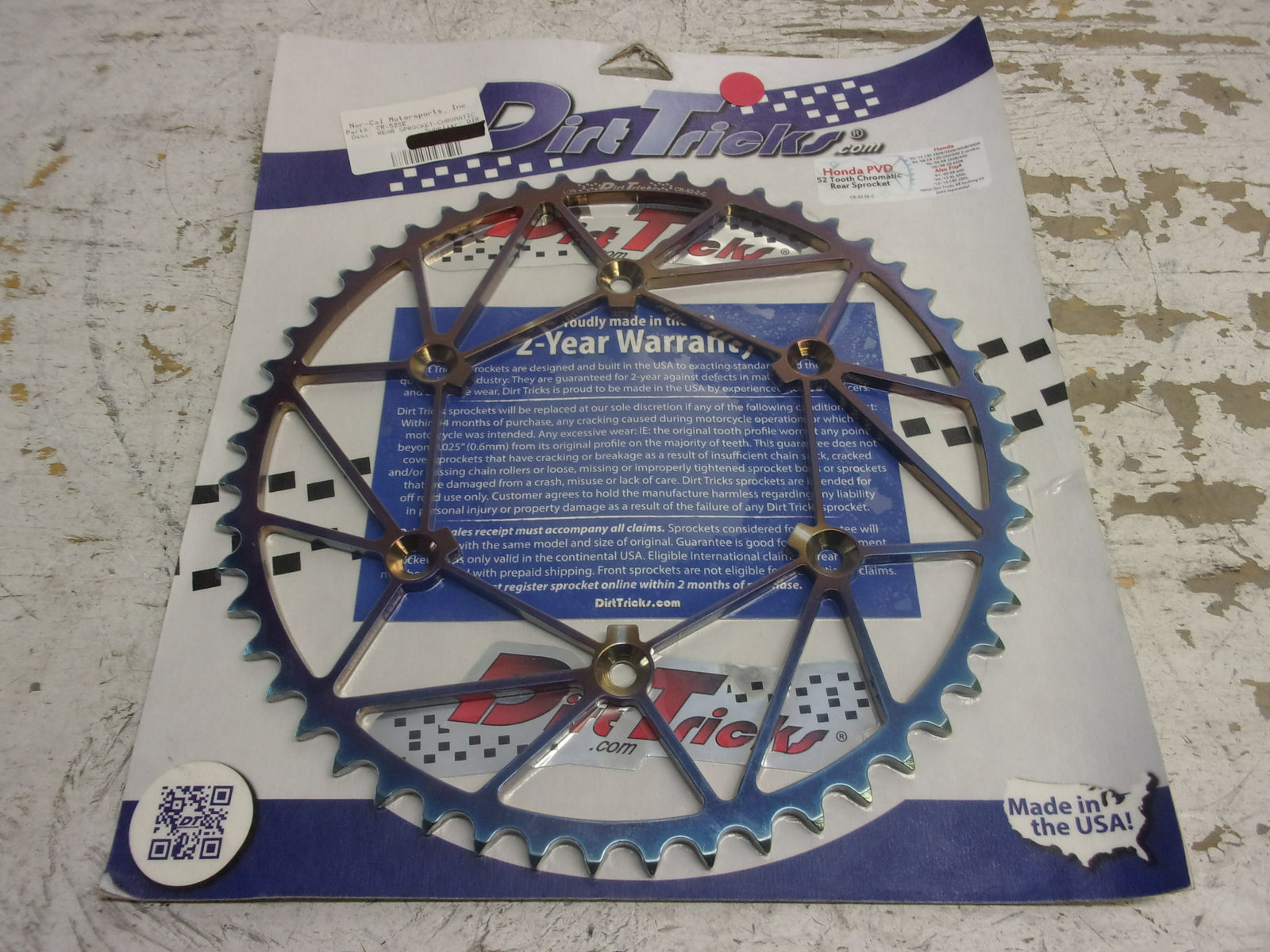 Honda Dirt Bike Dirt Tricks Zirconium Sprocket 52 Tooth Chromatic # CR-52-SE-C