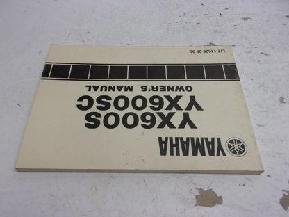 Yamaha Owners Manual 1986 YX600S YX600SC LIT-11626-05-06
