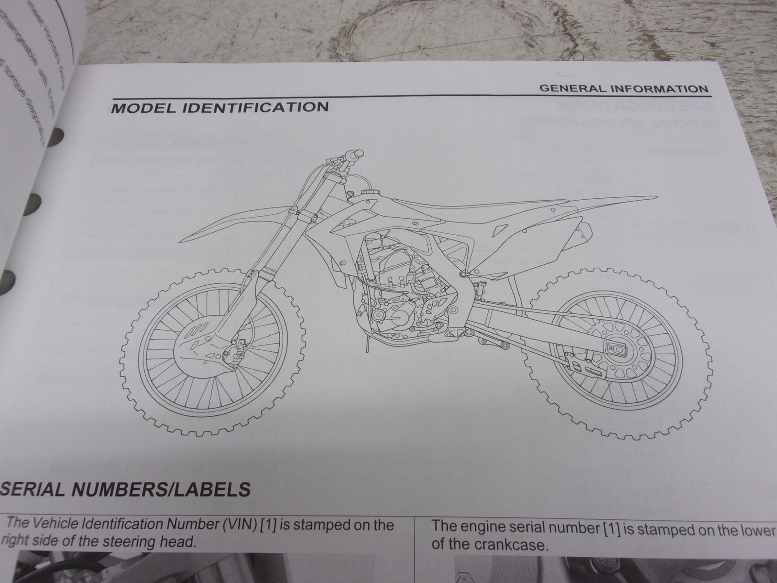Honda Dirt Bike MX 2004 CRF250R OEM Service Manual Part# 61KRN60