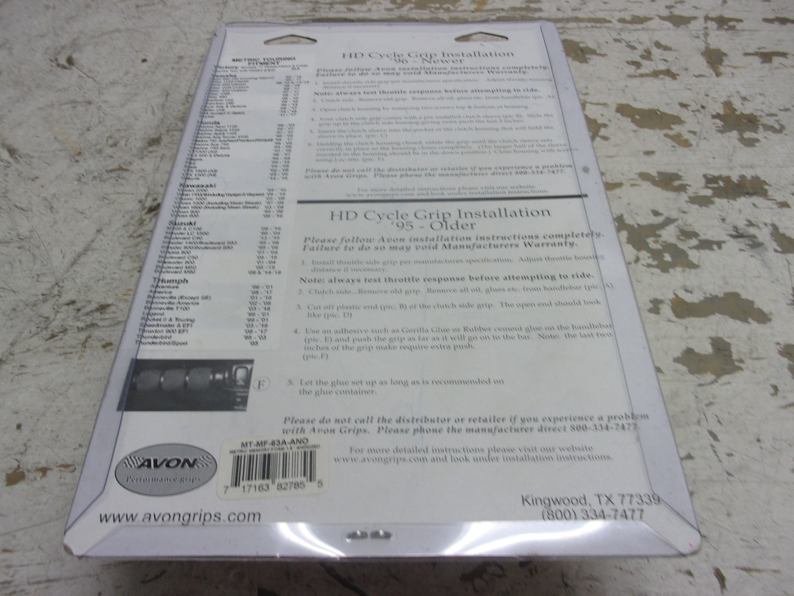 NEW Avon Grips Black Medium Memory Foam Grips for Metric Part# MT-MF-63A-ANO
