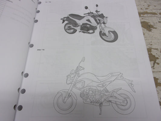 Honda Scooter 2014-2017 Grom 125 OEM Service Manual Part# 61K2602