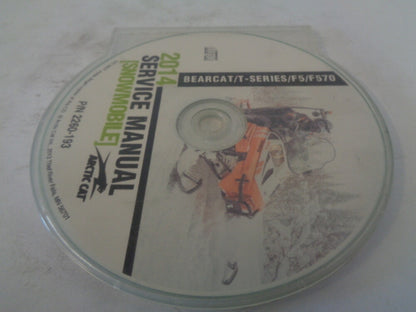 Arctic Cat Snowmobile 2014 Bearcat / T / F5 Service Manual CD Disc Part 2260-193