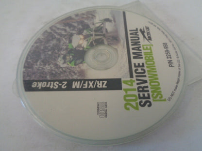 Arctic Cat Snowmobile 2014 ZR/XF/M 2-Stroke Service Manual CD Disc Part 2259-958