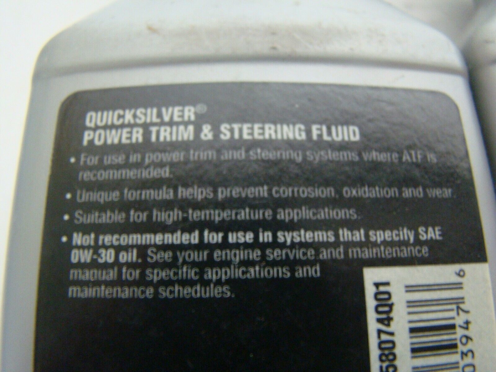 OEM Mercury Quicksilver Power Trim & Steering Fluid 8oz Bottle with Needle Top