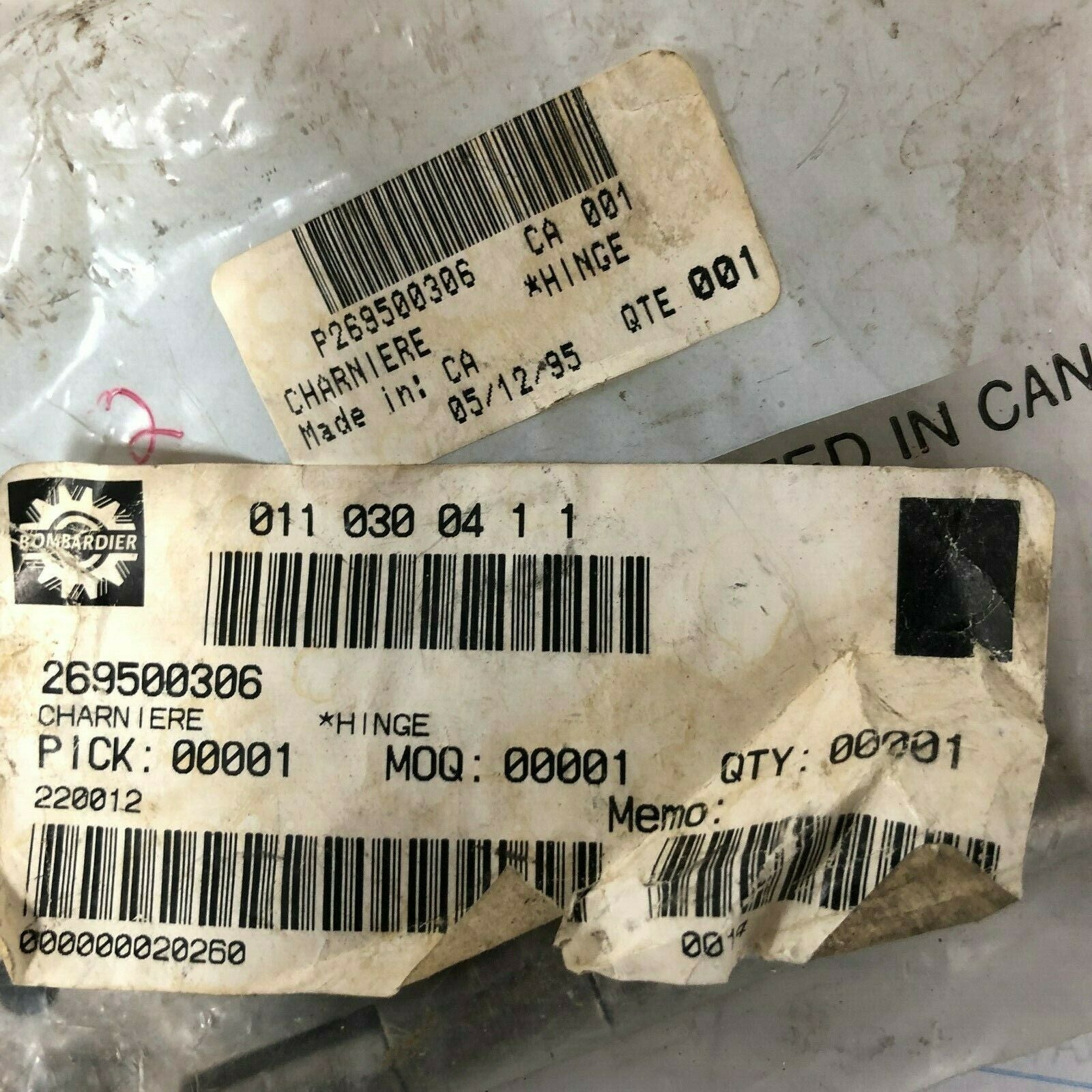 Sea Doo BRP 1996-2001 GSI GTS Front Hood Storage Hinge Part# 269500306 OEM NEW