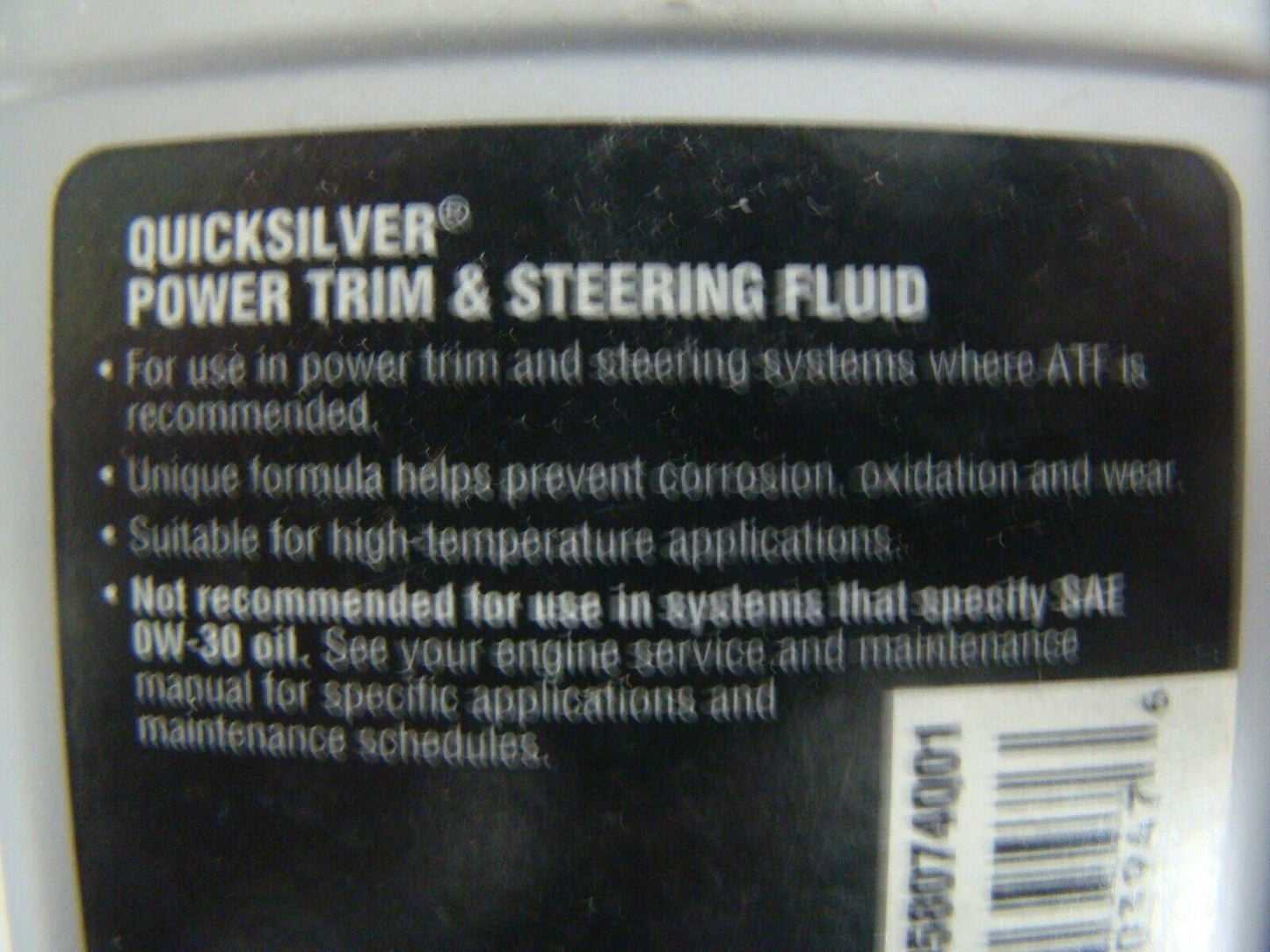OEM Mercury Quicksilver Power Trim & Steering Fluid 8oz Bottle with Needle Top