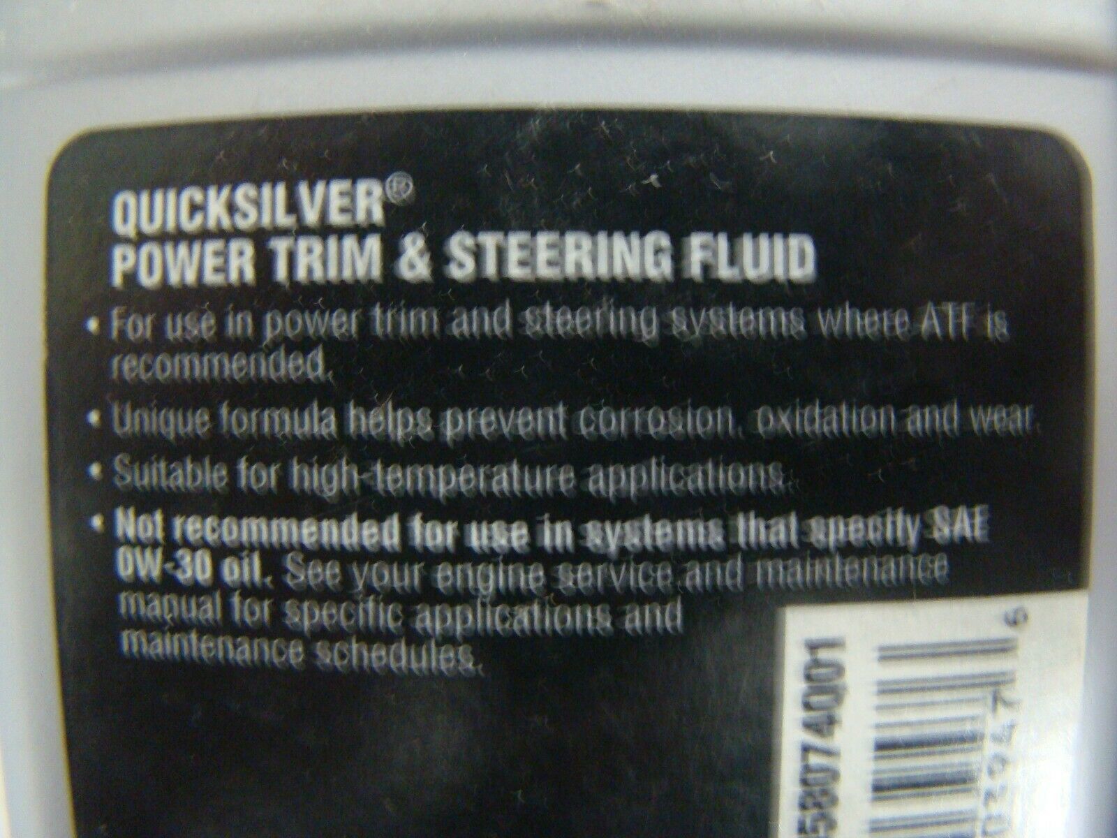 OEM Mercury Quicksilver Power Trim & Steering Fluid 8oz Bottle with Needle Top