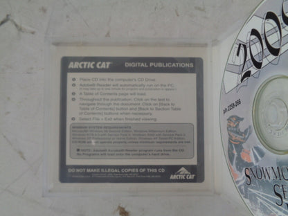 Arctic Cat 2009 Snowmobile Service Manual CD Disc Part# 2258-266