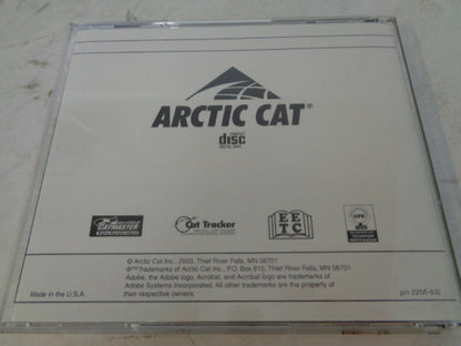 Arctic Cat 2004 Snowmobile Service Manual CD Disc Part# 2256-932
