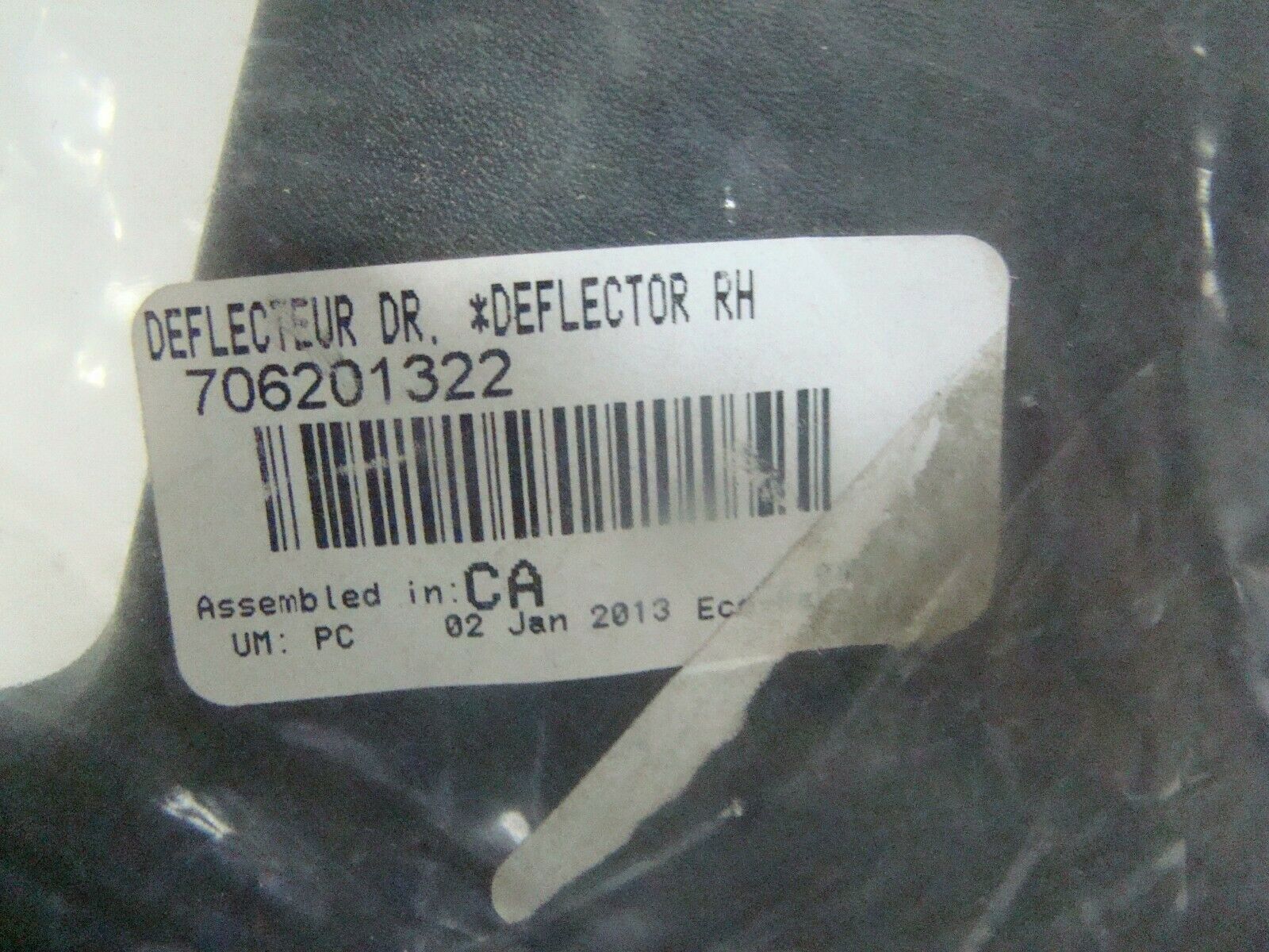 Can-Am Roadster 2013-2019 RS ST RT Right Upper Air Deflector Part# 706201322