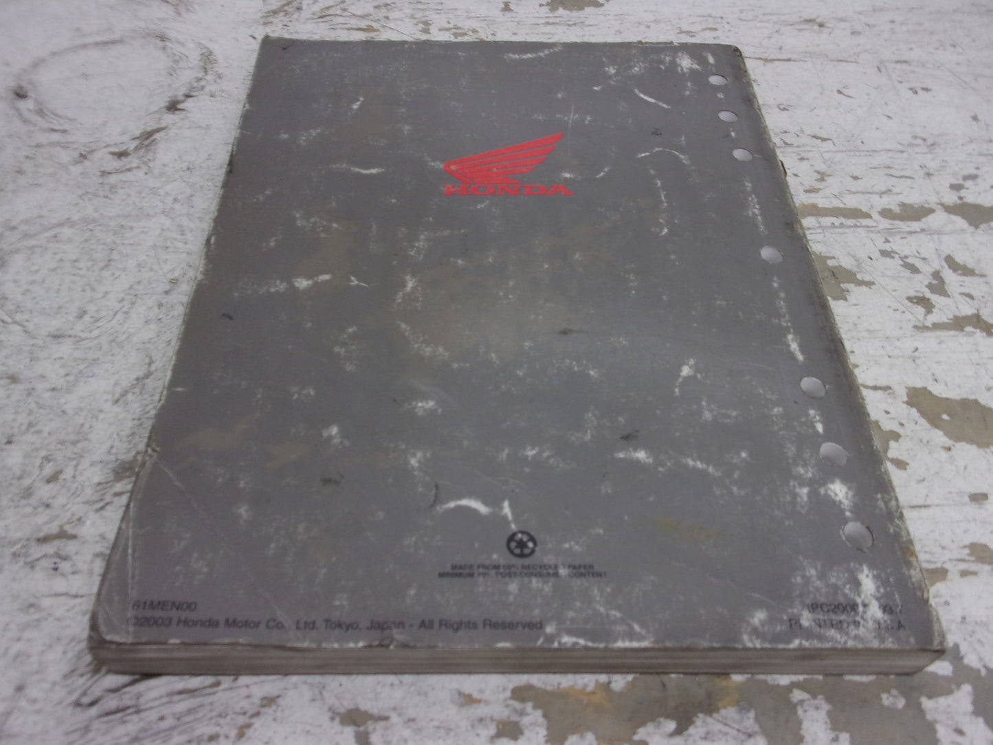 Honda Dirt Bike MX 2002-2004 CRF450R OEM Service Manual Part# 61MEN00