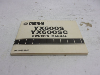 Yamaha Owners Manual 1986 YX600S YX600SC LIT-11626-05-06