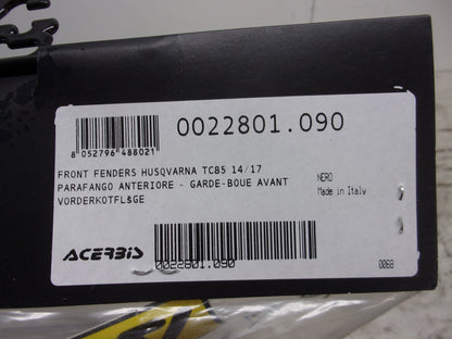 Husqvarna 2014-2017 TC85 NEW Acerbis Black Front Fender Part# 0022801.090
