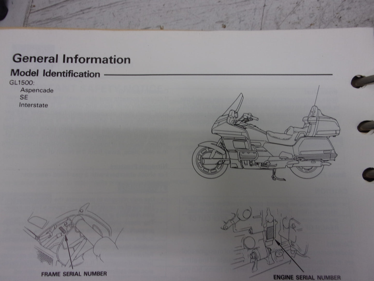 Honda 1994 GL1500 Service Manual & Electrical Troubleshooting Manual 61MAF00-AH