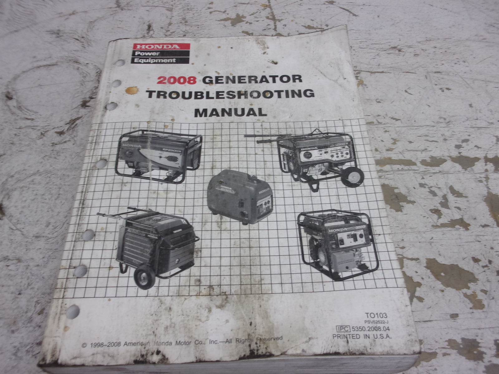 Honda Generator 2008 OEM Generator Troubleshooting Manual Part# TO103