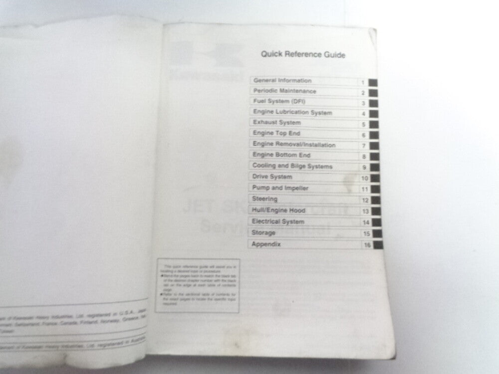 Kawasaki Jet Ski 2004 STX 14 OEM Kawasaki Service Manual # 99924-1325-01
