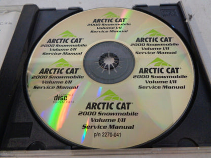 Arctic Cat 2000 Snowmobile Service Manual CD Disc Part# 2270-041